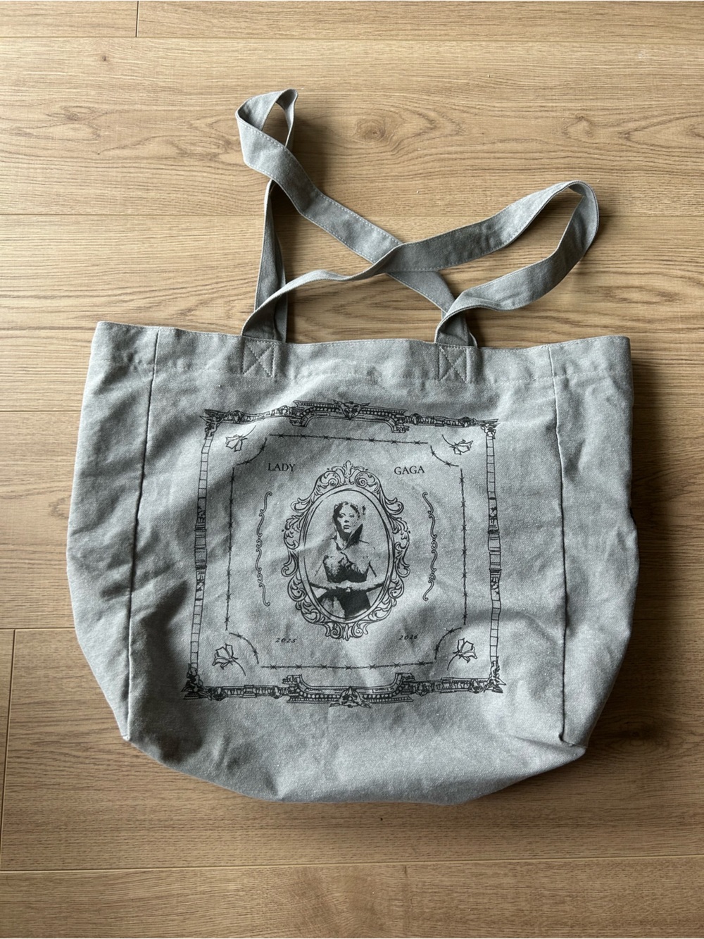Gray Canvas Tote Bag - Lady Gaga Mayhem World Tour - Picture 3 of 3